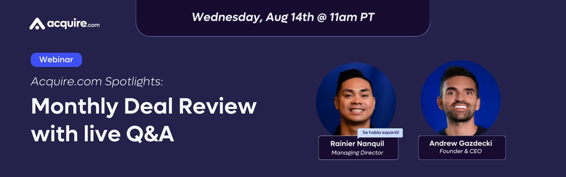 August Deal review with me (Andrew) and Rainier (Managing Director)